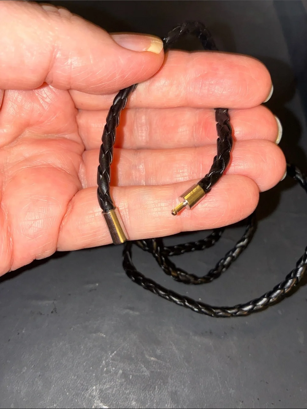 Men’s Braided leather cord with clasp